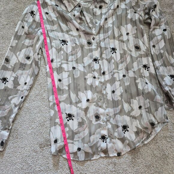 Banana republic long sleeve floral blouse flowy airy M - Picture 9 of 11